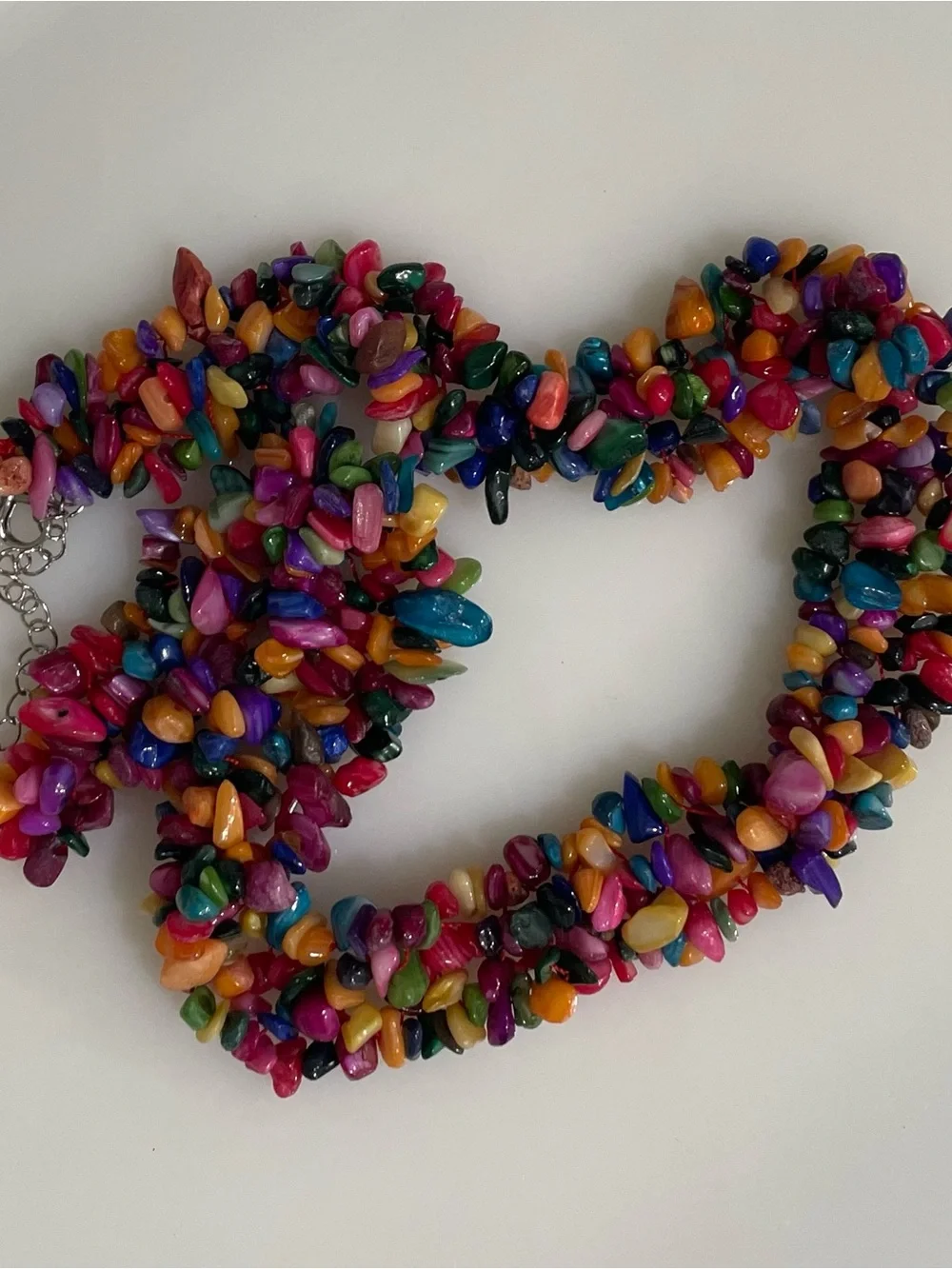 Colorful Stone Necklace Beach Jewelry Vacation Boho Festival Summer Statement